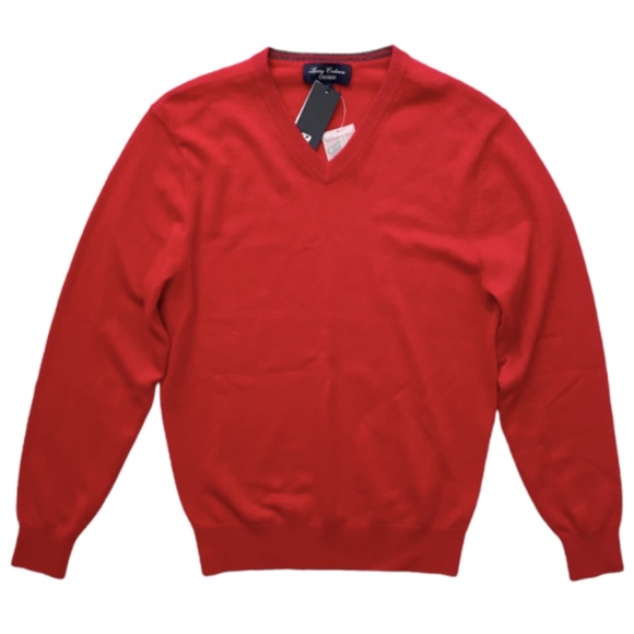Daniel Cremieux Nwt Men's Luxury 100% Cashmere V Neck Pullover Red Sweater XL